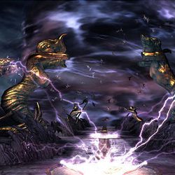 In this video game image released by Electronic Arts, a scene is shown from the game, "Dante's Inferno."
