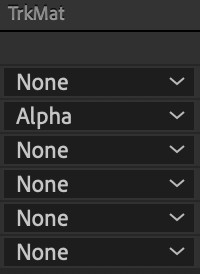 A screenshot of the “Track Matte“ column in After Effects.