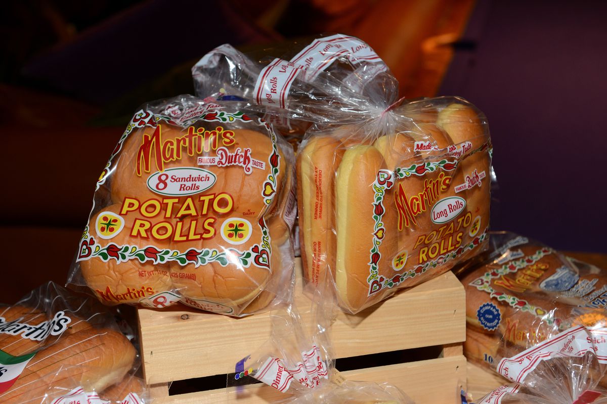 A bag of Martin’s potato roll buns and hot dog buns