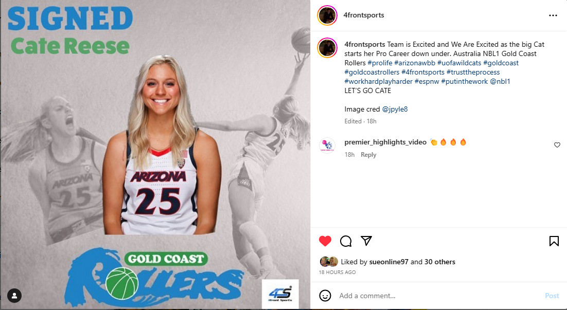 Cate Reese Arizona women’s basketball