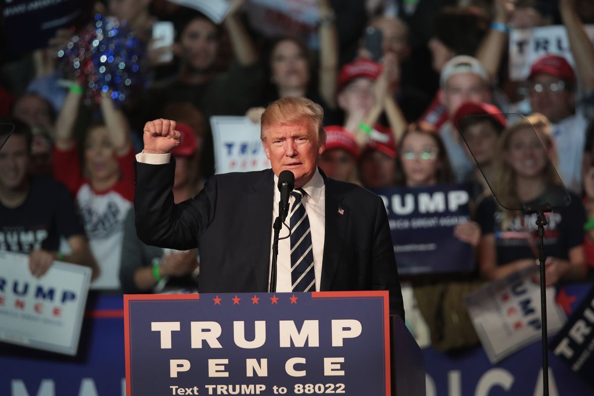 Donald Trump campaigns in Michigan.