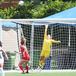 The Boston University Terriers take on the UConn Huskies in a women’s college soccer game at Dillon Stadium in Hartford, CT on September 8, 2019.