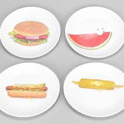 Food Graphic Plate, <a href="http://www.urbanoutfitters.com/urban/catalog/productdetail.jsp?id=31409246&parentid=A_FURN_DINNERWARE">$24</a> for set of four at Urban Outfitters