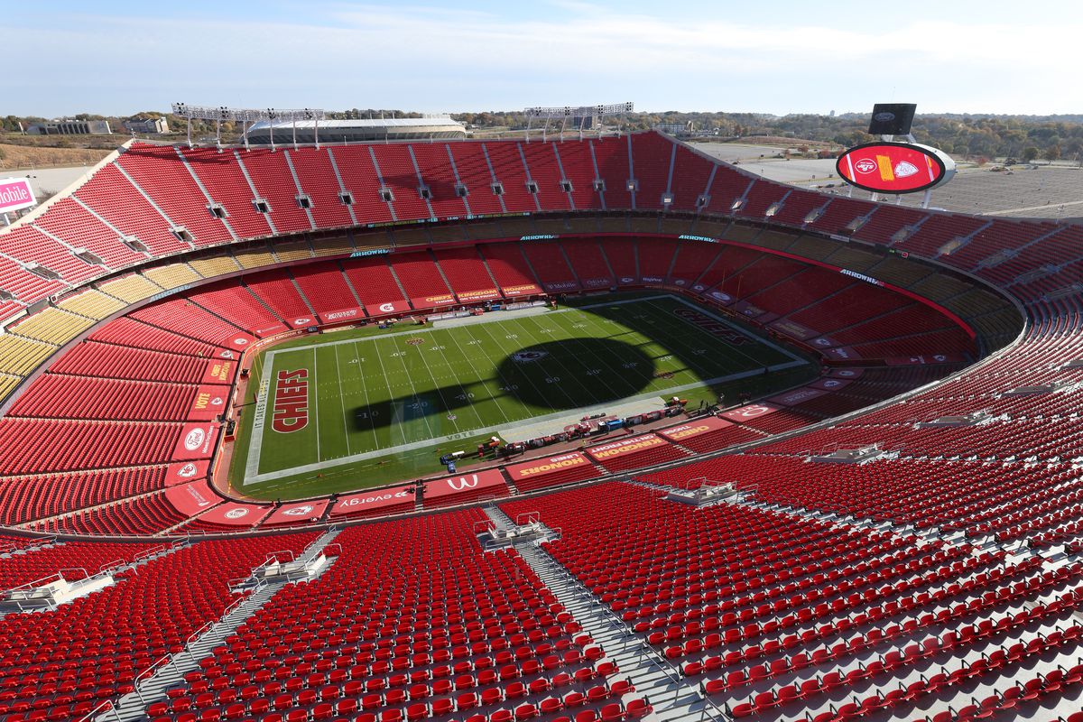 A general view prior to the game between the New York Jets and the Kansas City Chiefs at Arrowhead Stadium on November 01, 2020 in Kansas City, Missouri.