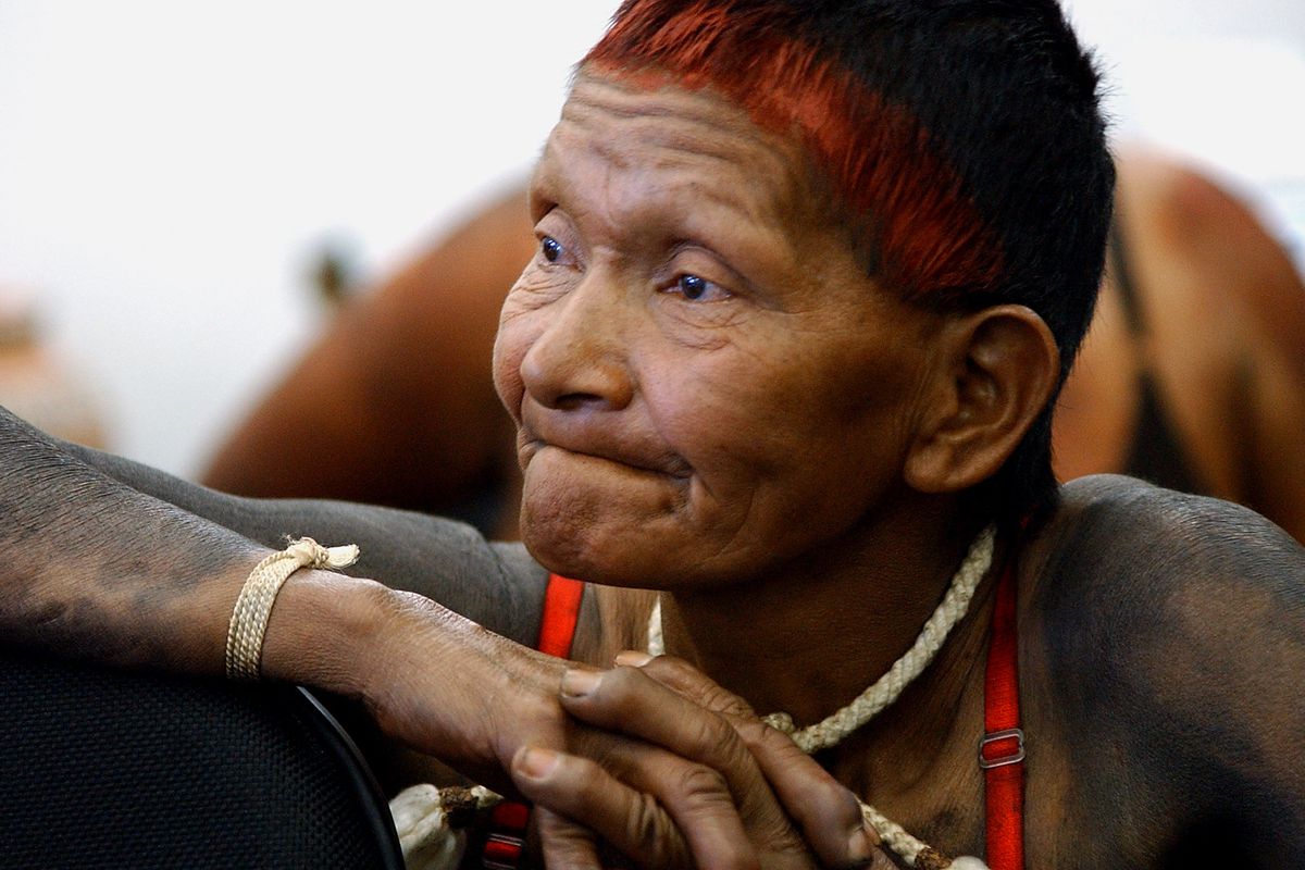 Indigenous Xavante midwife