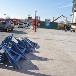 Police barricates dropped off at Clark & Addison - 