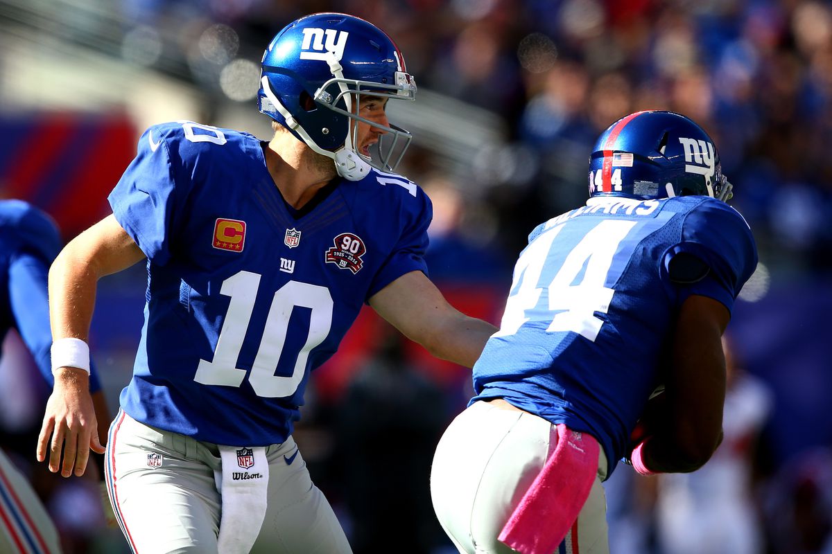 Eli Manning should be handing the ball to Andre Wiliams often on Sunday