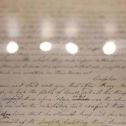 Pages of the printer's manuscript of the Book of Mormon are on display at The Church of Jesus Christ of Latter-day Saints' Church History Library in Salt Lake City on Thursday, Sept. 21, 2017.