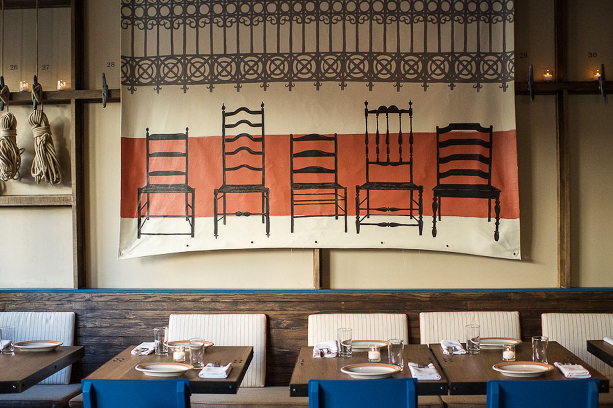 [The dining room at Barraca in the West Village]