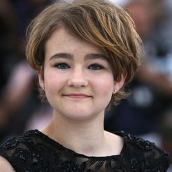 Actress Millicent Simmonds poses for photographers during the photo call for the film "Wonderstruck," at the 70th international film festival, Cannes, southern France, Wednesday, May 17, 2017.