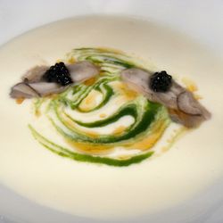 Vichyssoise at Ai Fiori by <a href="http://www.flickr.com/photos/37619222@N04/5624898630/in/pool-eater/">moosefan68</a>.