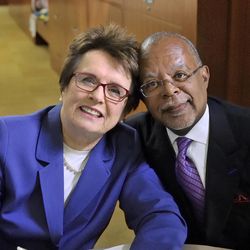 Billie Jean King and Henry Louis Gates, Jr., during the second season of the PBS show, "Finding Your Roots."