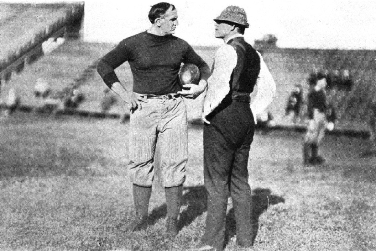 Germany Schulz, left, coaching at Michigan with Fielding Yost in 1914