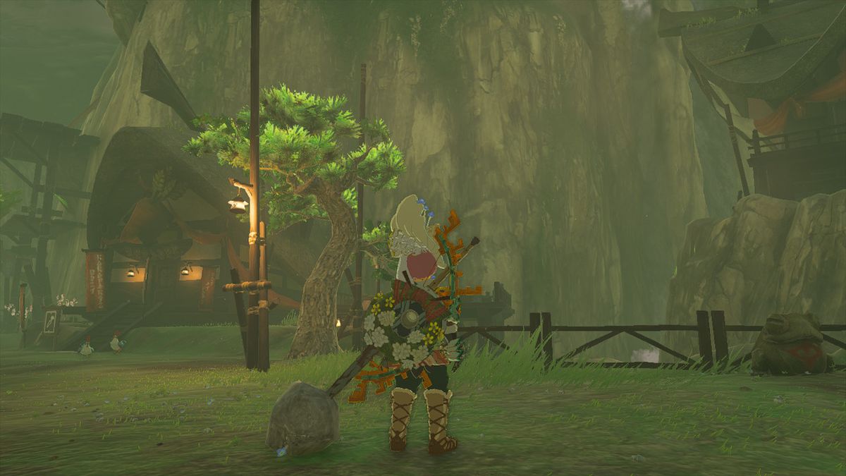 The Ring Garland adorns Link’s shield in Zelda: Tears of the Kingdom.