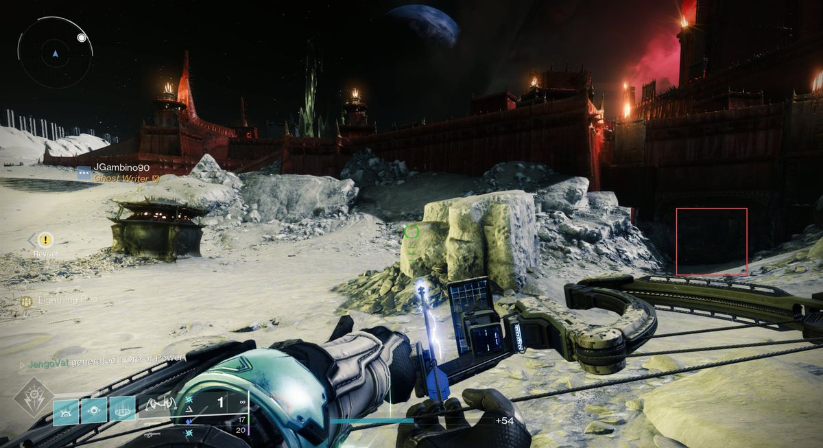 An image showing the location of the door leading to Warmind Node number 11.