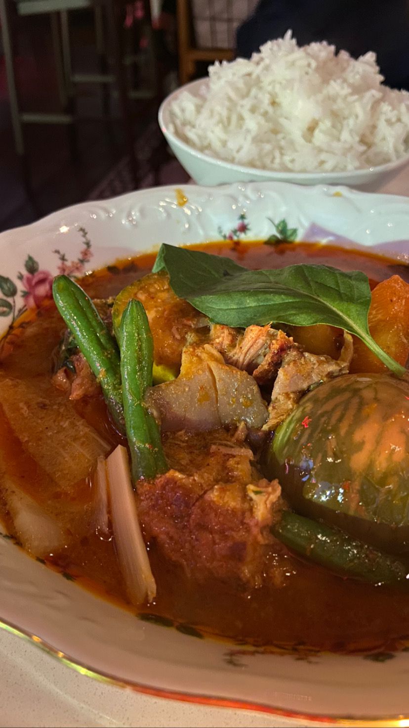 Red pork curry from Lao pop-up So So Fed in Atlanta.