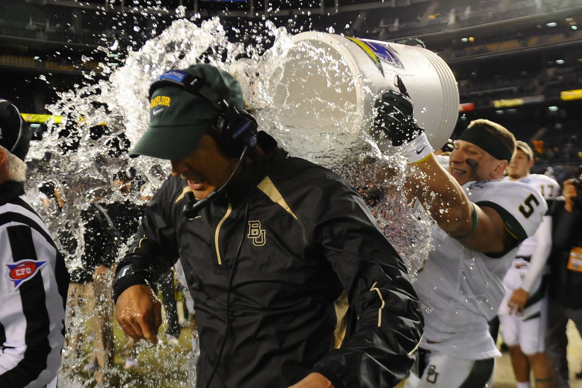 This was the last time most Baylor fans saw Art Briles on a field of play.  Until tomorrow.