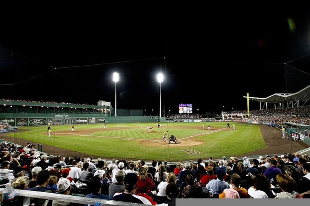 Ft. Myers, FL, USA; A general view from the stands during the sixth inning of a spring training game between the Boston Red Sox and the Pittsburgh Pirates at Jet Blue Park. Mandatory Credit: Derick E. Hingle-US PRESSWIRE