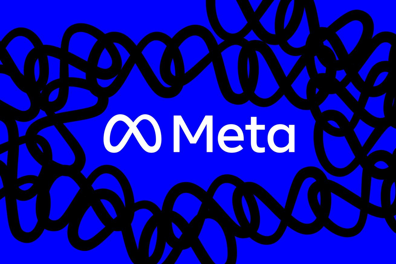 Meta logo on a blue background