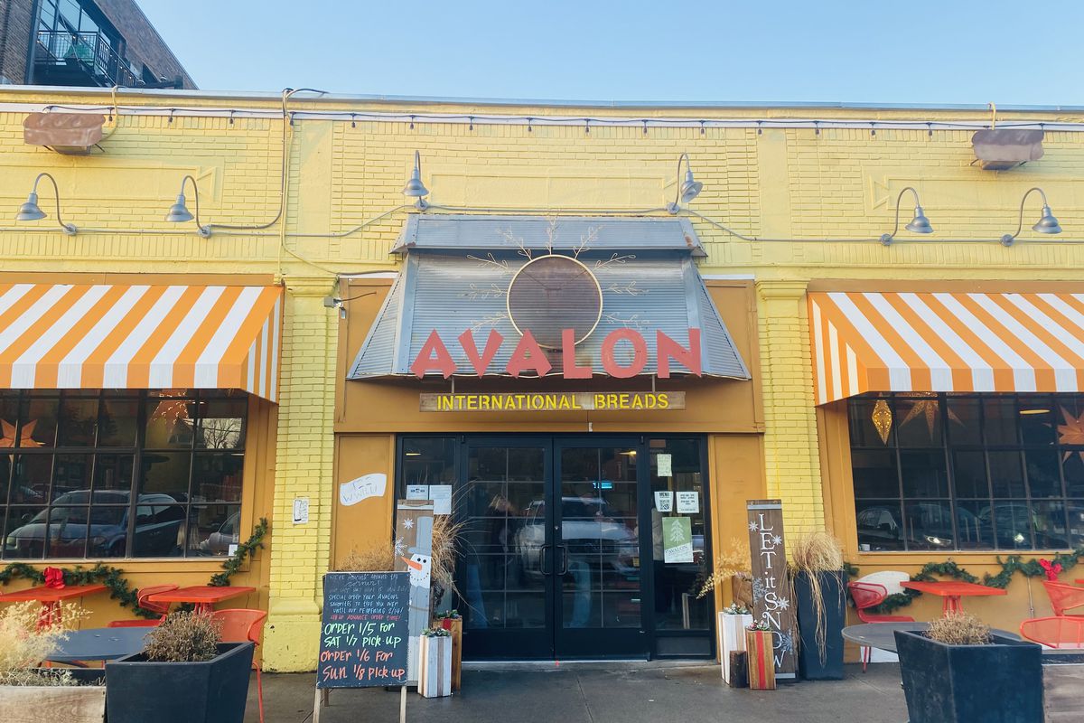 The exterior of Avalon Bakery in the Cass Corridor area of Detroit, Michigan.