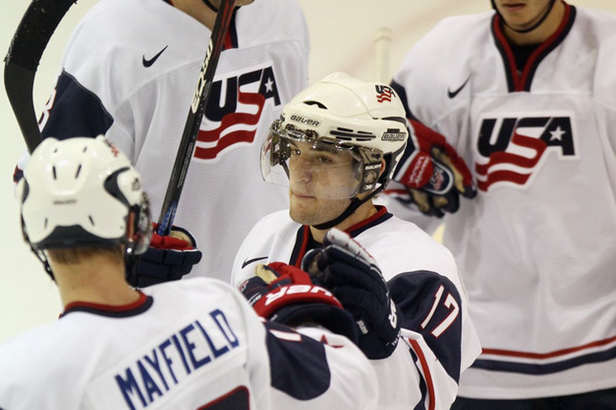 Rocco Grimaldi (17) with the United States National Team