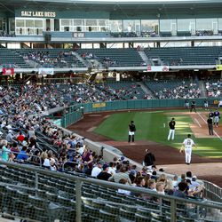 Fans enjoy a Salt Lake Bees baseball game at Smith's Ballpark in Salt Lake City on Wednesday, June 5, 2019.