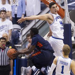 BYU and Pepperdine face off in the second half at the Marriott Center in Provo, Saturday, Jan. 30, 2016. BYU won 88-77.