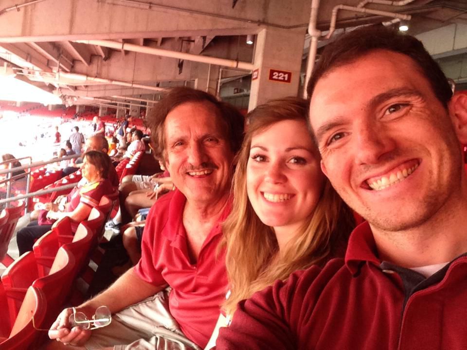 My dad, my fiance, and I are a Redskins game