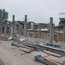 More steel beams going up in left field on Waveland