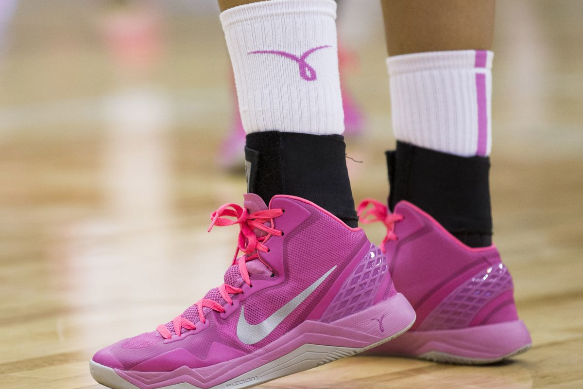 Pink shoes in honor of Play4Kay