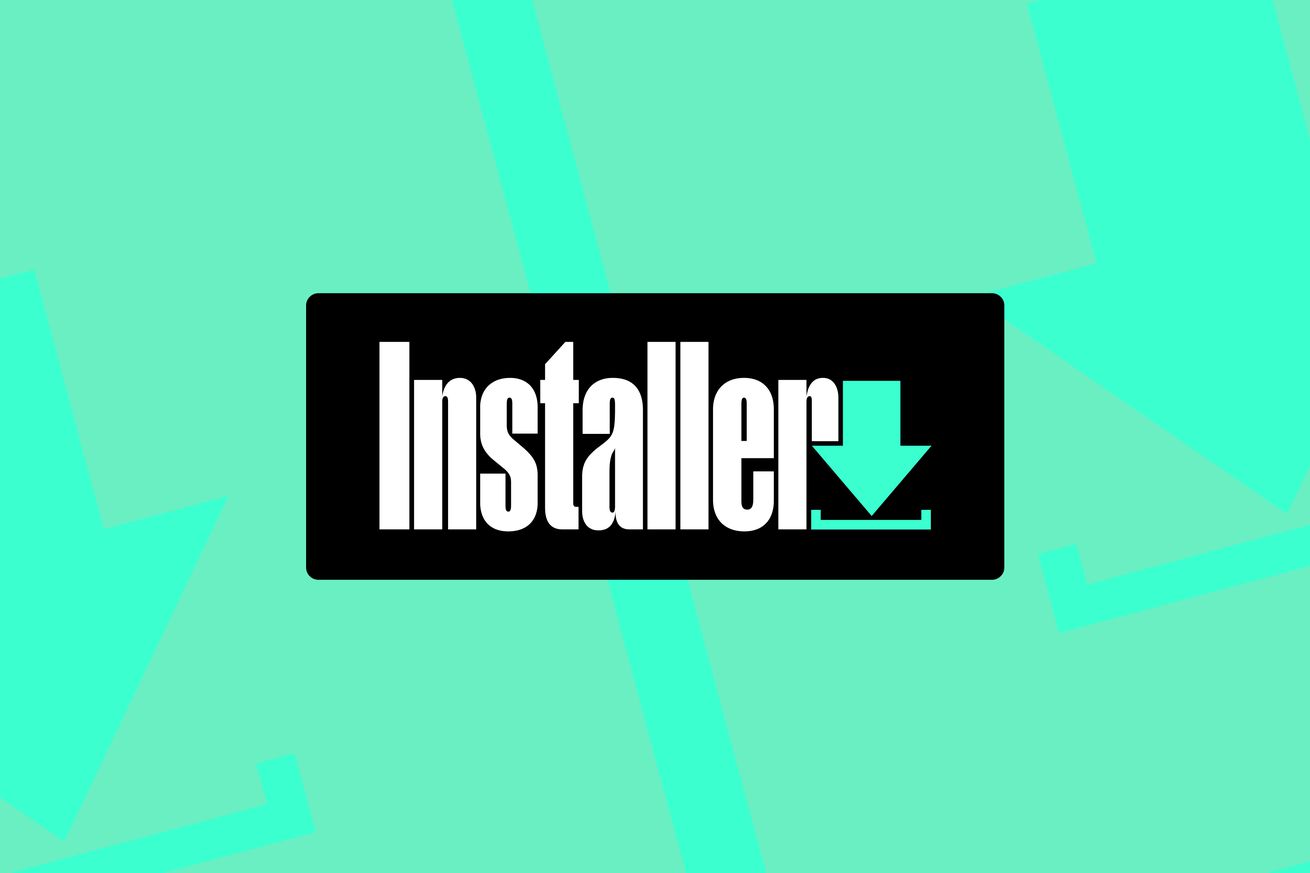 A screenshot of the Installer logo on a green background.