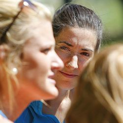 Allyse Robertson listens as she and other roommates of Valerie Rae Bradshaw share memories Friday, June 21, 2013. A boating accident on Lake Powell left Valerie and her boyfriend's sister Jessica Jackman missing and killed Marilyn Jackman.