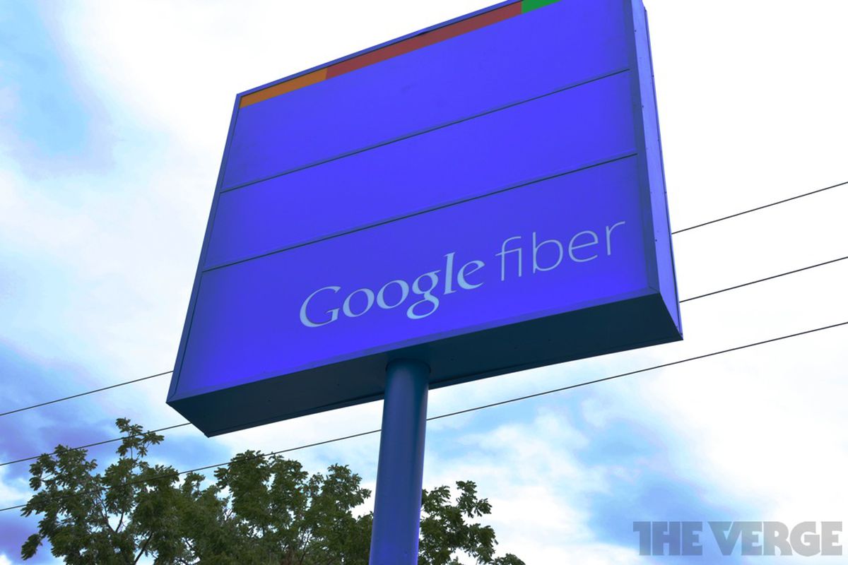 Google Fiber sign stock