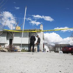 American Fork police investigate a shooting Friday, April 5, 2013, at 582 N. 500 East, American Fork. A 5-month-old boy was shot and killed in what a family friend said was an attempted murder-suicide.