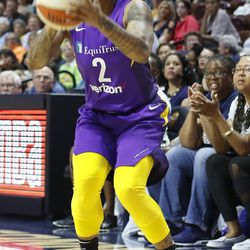 The Los Angeles Sparks take on the Connecticut Sun in a WNBA game at Mohegan Sun Arena on May 24, 2018.