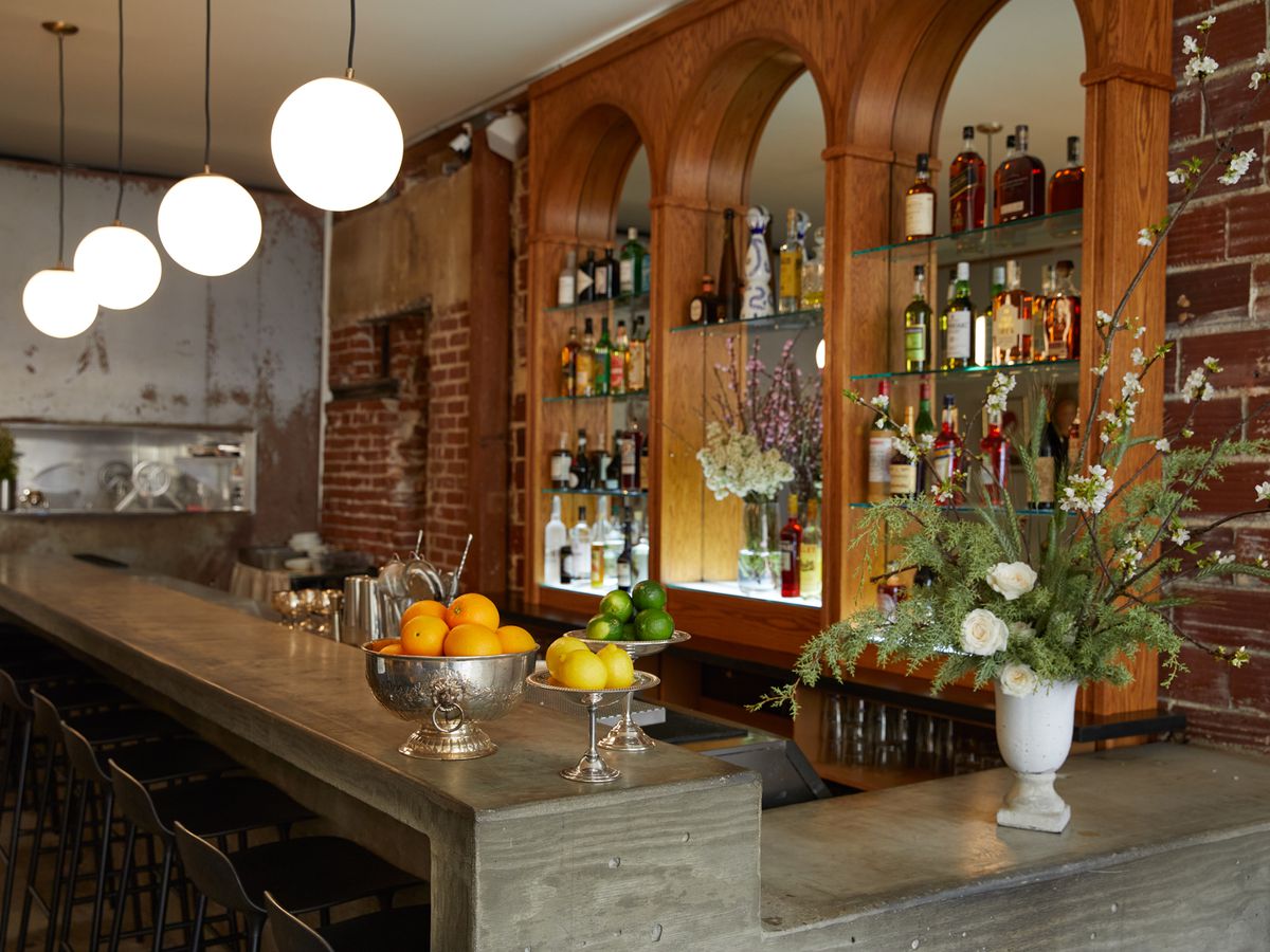 The bar at Coucou restaurant in Venice, California.