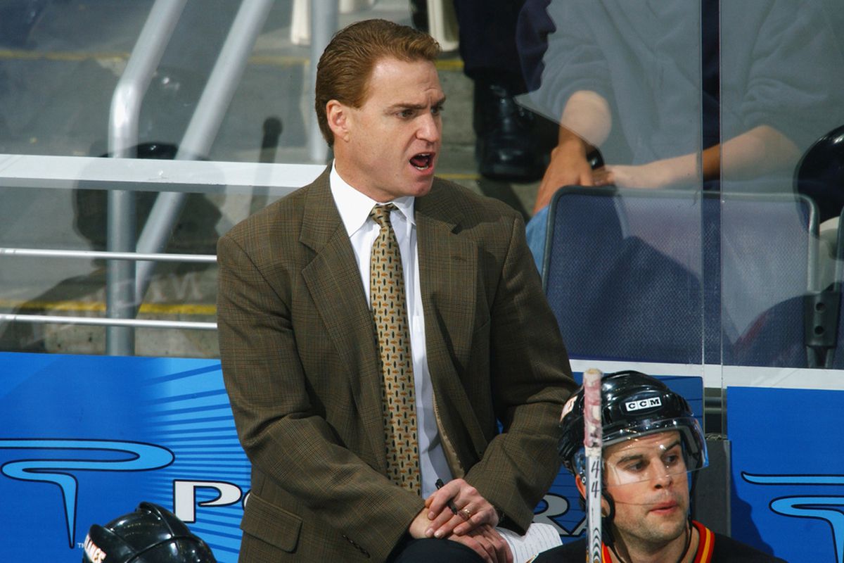 Phantoms coach Greg Gilbert, pictured here back in 2002 when he was the head coach of the Calgary Flames.