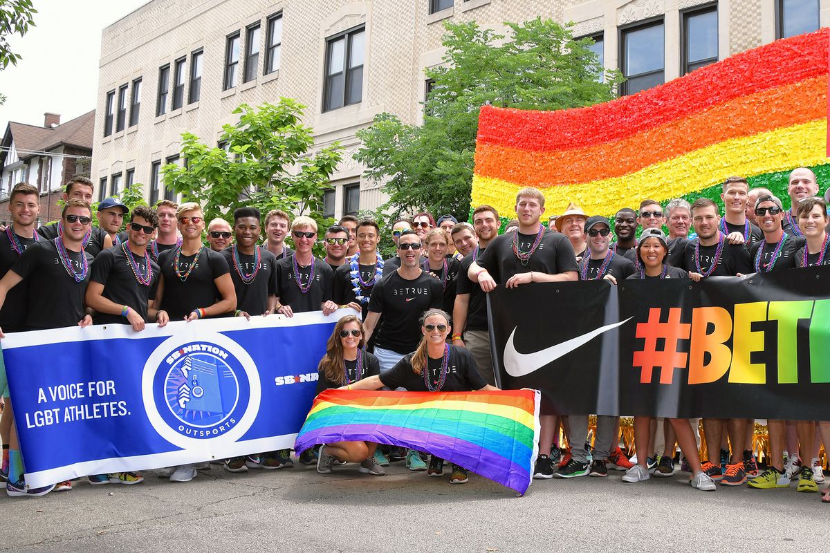 Great to march in the Chicago Pride Parade with all of these folks under the Outsports and BETRUE banners.