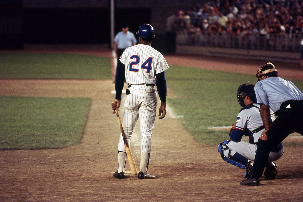 Willie Mays At Home Plate, Shea Stadium