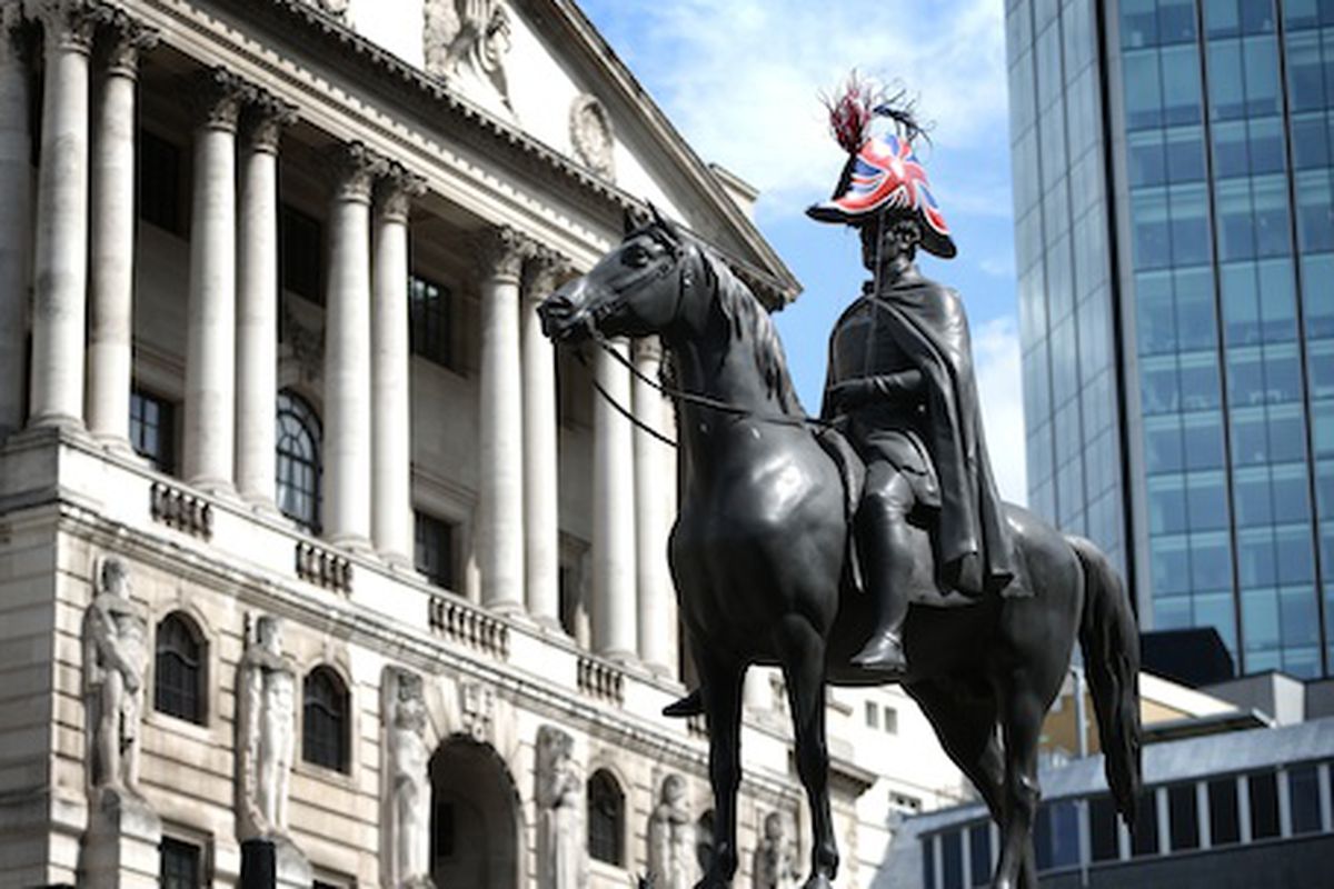 London's hatwalk, brought to you by cranes and the country's milliners. Image via Getty