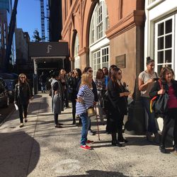 The line formed before the doors opened yesterday afternoon.