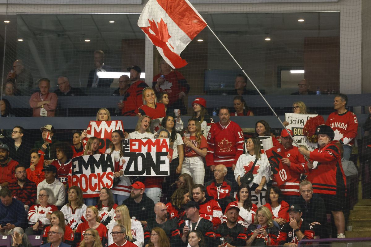 Team Canada vs Team USA in IIHF Women’s hockey tournament...