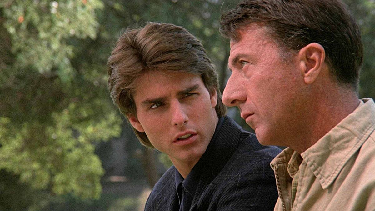 (L-R) Tom Cruise and Dustin Hoffman as Charlie and Ray Babbitt in Rain Man.