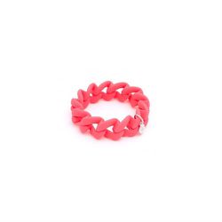 <a href="http://www.my-wardrobe.com/marc-by-marc-jacobs/knockout-pink-haute-mess-rubber-turnlock-bracelet-316411">Knockout Pink Haute Mess Rubber Bracelet</a> by Marc by Marc Jacobs, $35.76 (was $48.13)