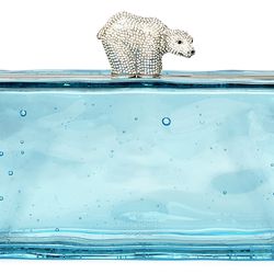Caution to the Wind Polar Bear Ice Clutch ($298)