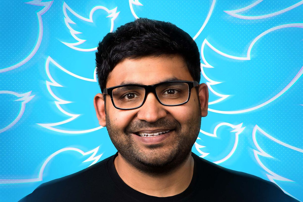 A photo illustration of Twitter CEO Parag Agrawal