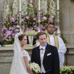 Princess Madeleine of Sweden and Christopher O'Neill during their wedding ceremony at the Royal Chapel in Stockholm, Saturday June 8, 2013.