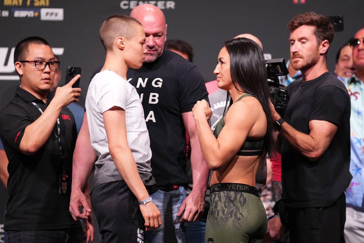 Rose Namajunas and Carla Esparza face off ahead of their strawweight title fight at UFC 274.