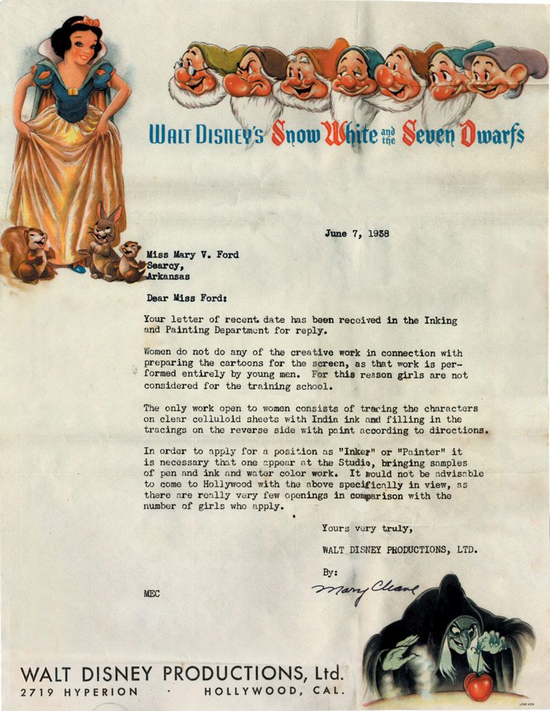 Read the rejection letters Disney used to send any woman who Intended For Disney Letter Template