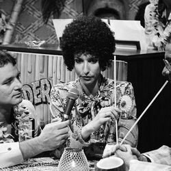 In this May 24, 1980 photo released by NBC, Bill Murray, Laraine Newman and Buck Henry perfrom in a skit from "Saturday Night Live," in New York. The long-running sketch comedy series will celebrate their 40th anniversary with a 3-hour special airing Sunday at 8 p.m. EST on NBC. 